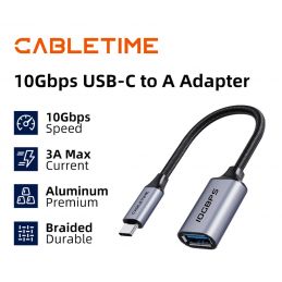 CABLETIME CONVERTER TYPE-C MALE TO USB 3.2 FEMALE OTG - CP62G