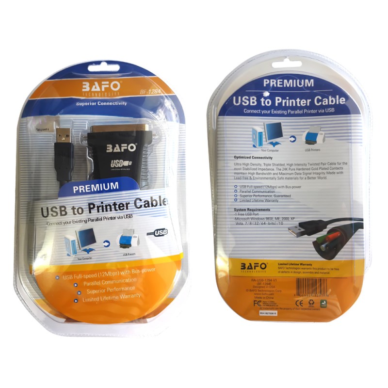 USB TO PARALEL PRINTER CABLE BAFO [BF-1284]