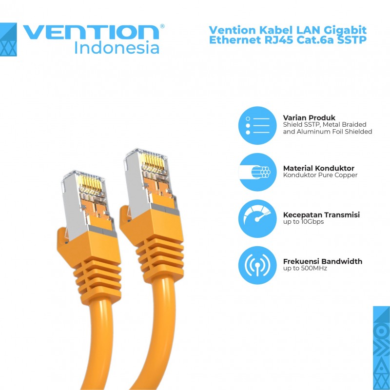 Vention kabel Lan CAT6A SSTP 25M Yellow 