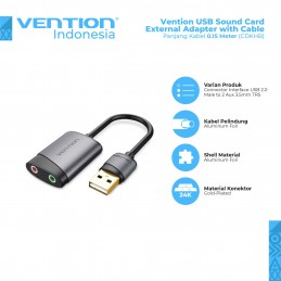 Vention USB To Sound Card 3.5MM Kabel 15Cm - CDKHB