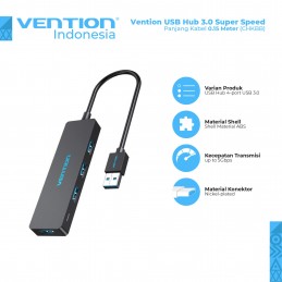Vention USB 3.0 Hub 4 Port 0.15M Black - CHKBB