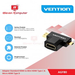 VENTION CONVERTER MINI HDMI + MICRO HDMI MALE TO HDMI FEMALE - AGFB0