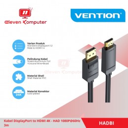 VENTION KABEL DISPLAY PORT MALE TO HDMI MALE 3M - HADBI