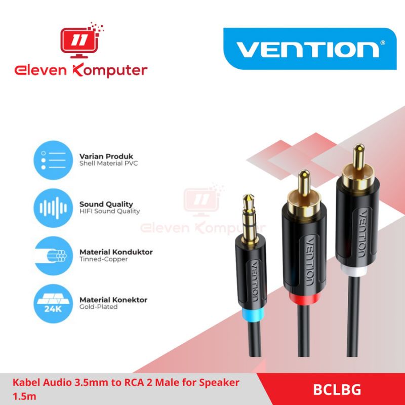 Vention kabel AUX 3.5MM TO 2-RCA 1.5M - BCLBG