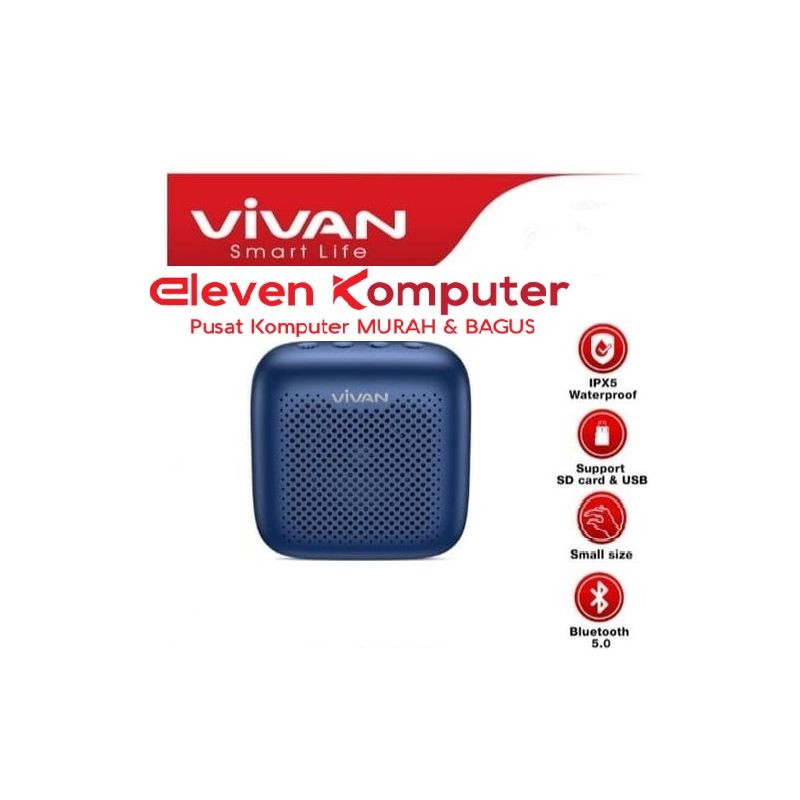 Speaker Vivan Bluetooth VS1 Blue Waterproof