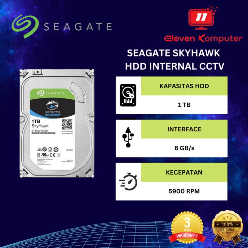 HDD Seagate 1TB (ST1000VX005) Skyhawk