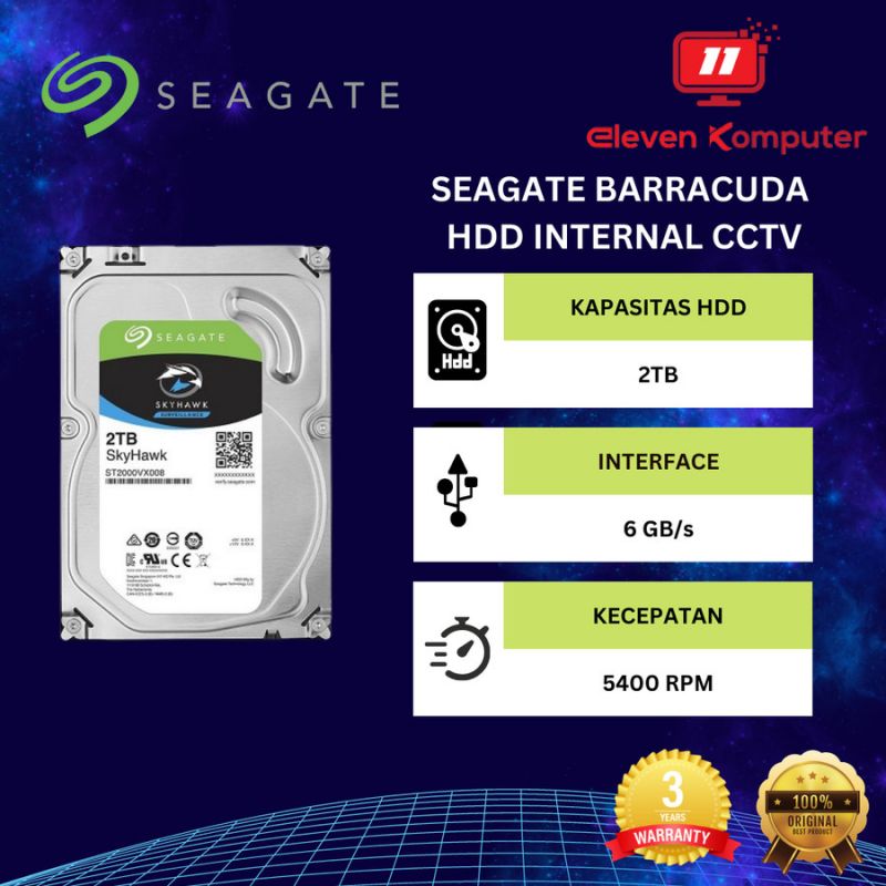 HDD Seagate 2TB (ST2000VX008) Skyhawk